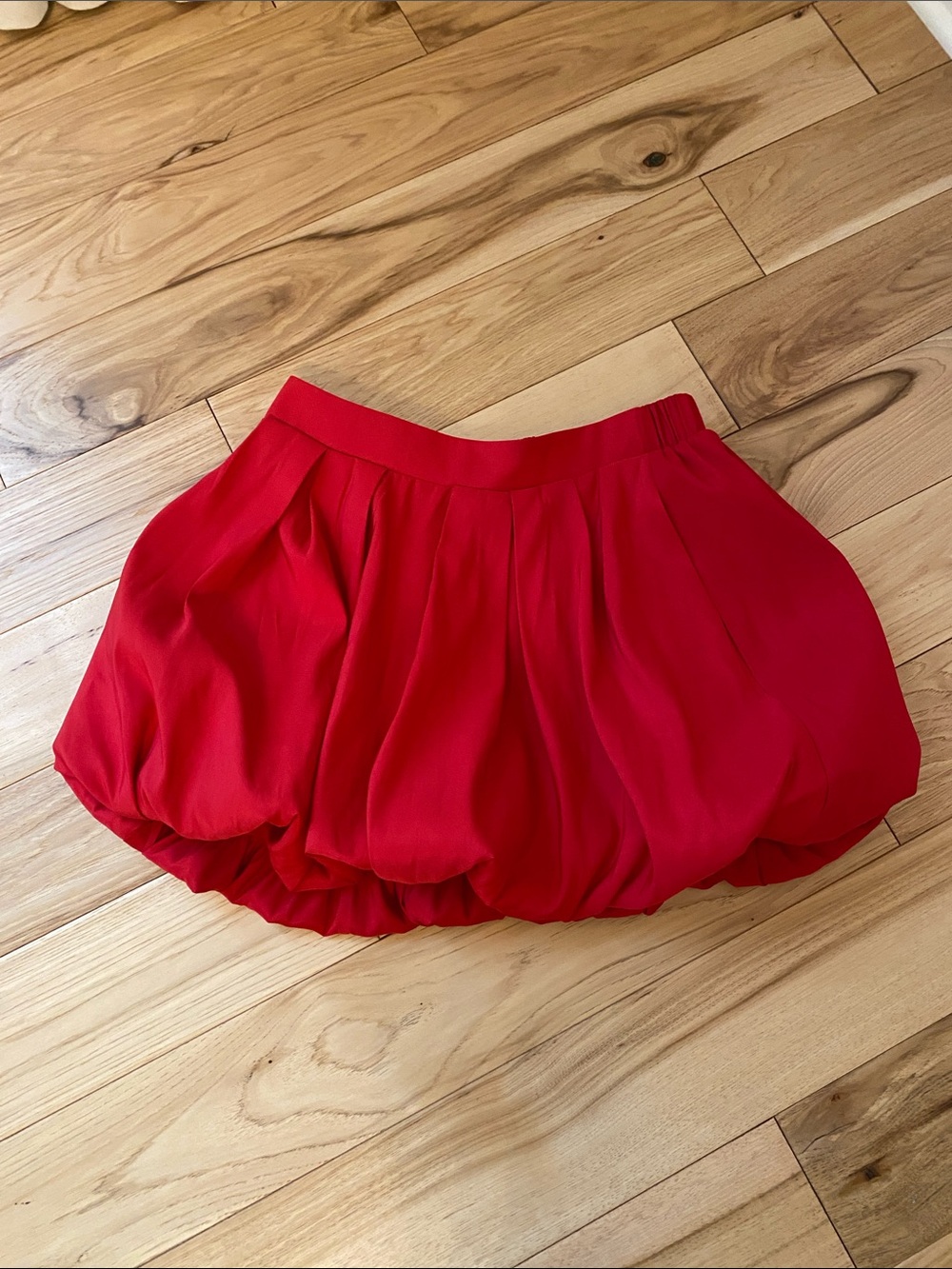 Red Bubble Mini Skirt
